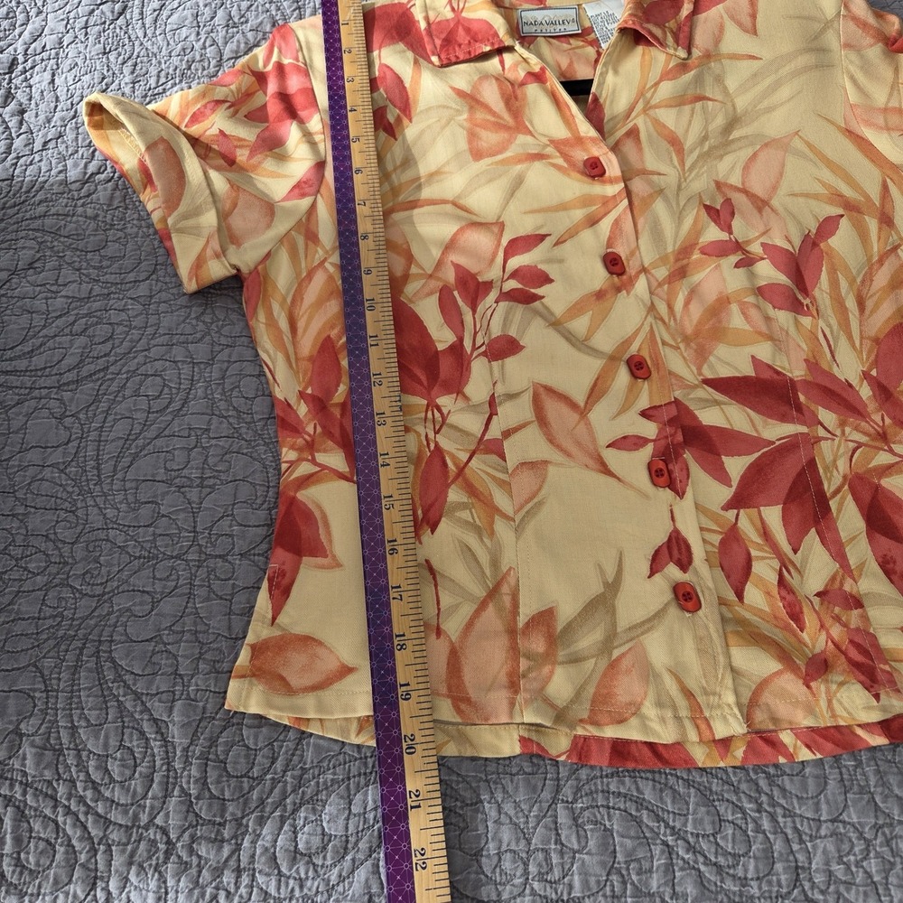 Vtg Napa Valley Button Down Shirt Women's S Tailored Tropical Retro Hawaiian - Picture 9 of 9